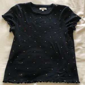 Black shirt with gold detailing from Madewell